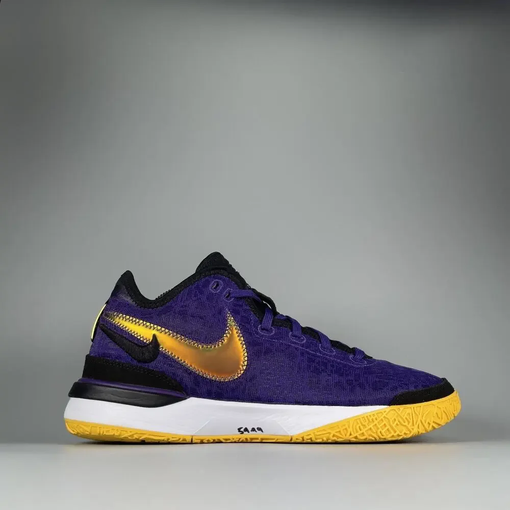 Nike Zoom LeBron NXXT Gen Lakers Men's 9 Purple Yellow Basketball Sneakers EUC